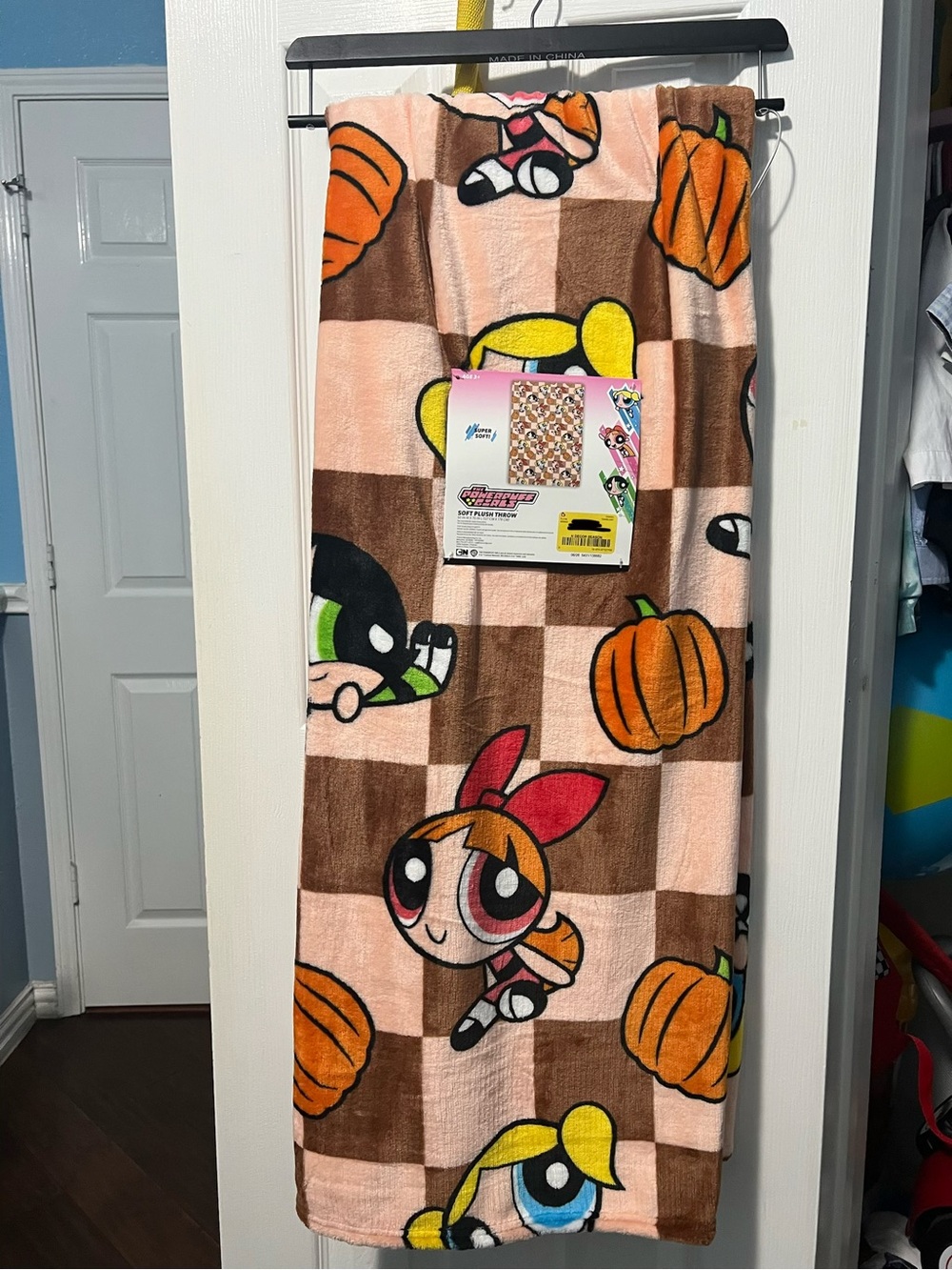 Disney Powerpuff Girls Plush Throw Blanket - Pink, Brown & Orange